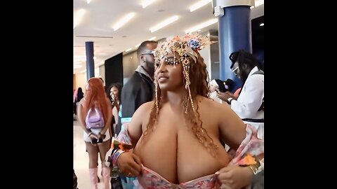 She can barely keep them in!