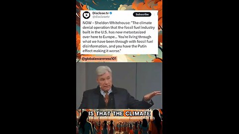 Democrat Senator Sheldon Whitehouse complaining about a climate denial operation infecting Europe.