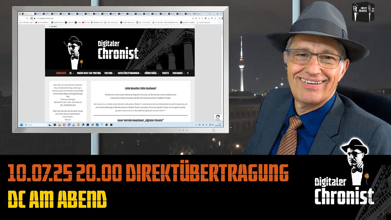 10.07.25 20.00 Direktübertragung DC am Abend