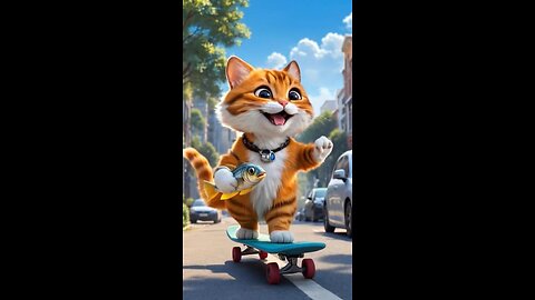 Cat Fry Fish 3d animation viral funny video