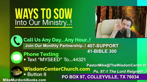Thurs. Aug. 28 - The Bible World of Mike Murdock...!!!