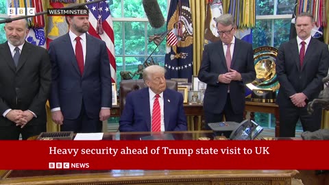 Heavy security in UK ahead of Donald Trump state visit | BBC News