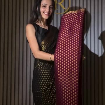 Chiffon Banaras sarees in antique zari motif with beautiful Rich pallu and Blouse