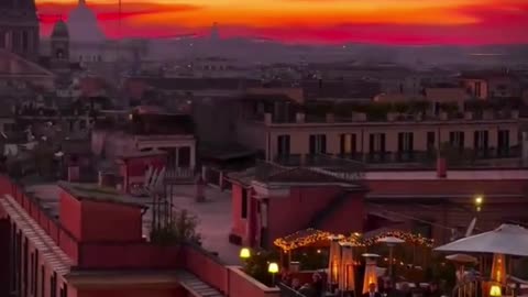 Sunset Over the City ❤️ | Golden Hour Magic from Rooftop Views 🌆✨