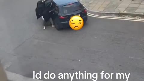 A woman trying to her dog back after it was robbed in south London a couple of days ago.