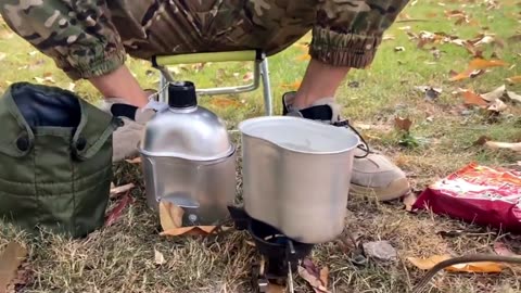 survival equipment tactical portable lunch box alcohol stove four-piece set