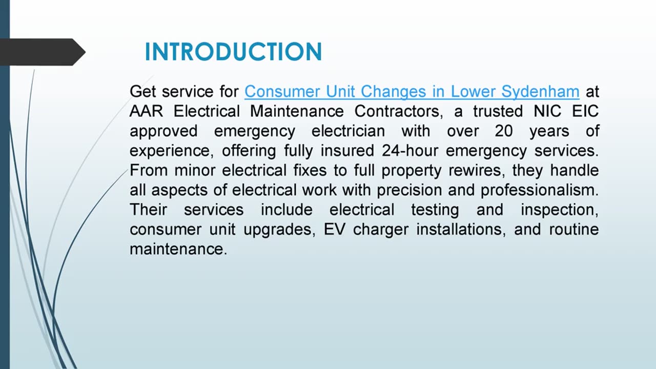 Get service for Consumer Unit Changes in Lower Sydenham