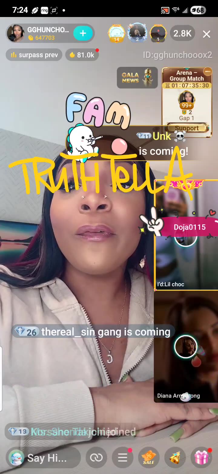 GGHUNCHO SAYS SHE GOT LIYAH THE DOLL UNDER PRESSURE IN THE CONTENT HOUSE