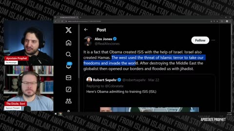 Mohammed Hijab Insults Alex Jones, His Mother & Wife, Muslims Want to Delete It