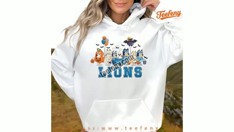 Detroit Lions Bluey Halloween Parade Costume Shirt Vintage