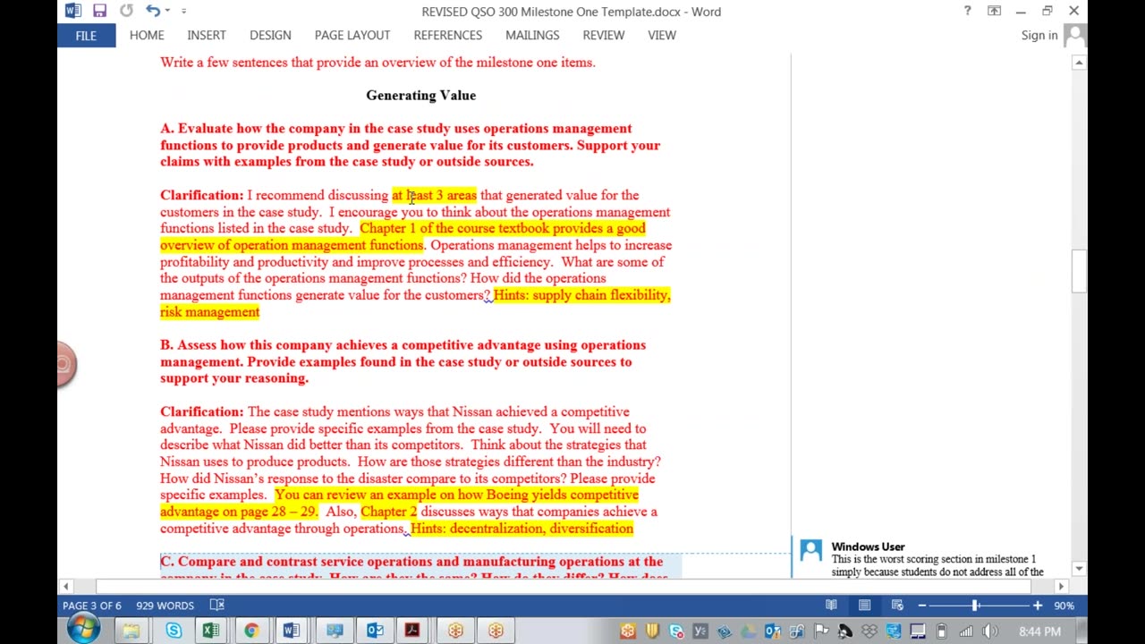 Southern New Hampshire University QSO-300 Operations Mgt Success Call 1 w/ Dr. Justin Goldston