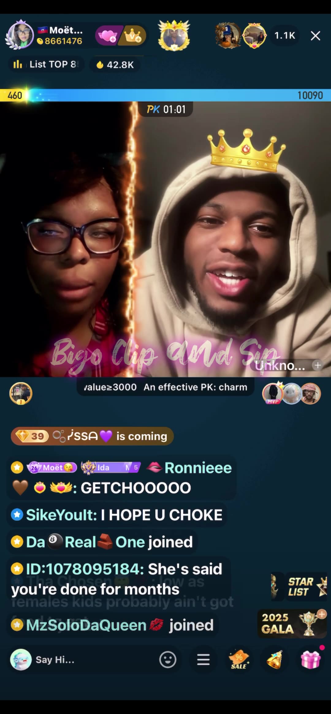 Moet upset that Unknown is on the phone with another woman 11/24/25 #bigoclipandsip