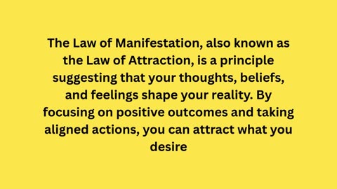 The law of manifestation