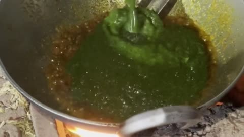Cooking Palak Paneer on a Jugaad Stove Using Fresh Terrace Spinach 🔥🌱