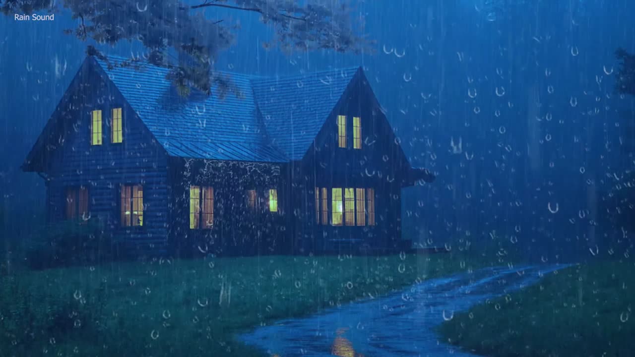 Forest Storm Calm ⚡ Heavy Rain Sounds with Distant Thunder