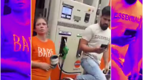 Slippers, Abuse & Chaos: Woman Creates Scene at Lucknow Petrol Pump — Video Goes Viral