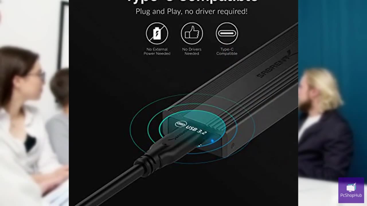 SABRENT USB 3.2 Type-C Tool-Free Enclosure for M.2 PCIe NVMe and SATA SSDs (EC-S