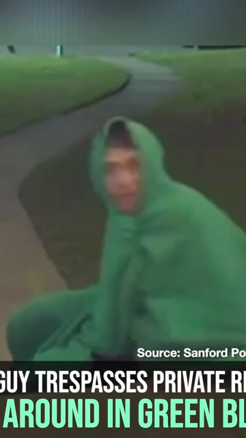 Creepy Guy Trespasses Private Residence, Lurks Around in Green Blanket
