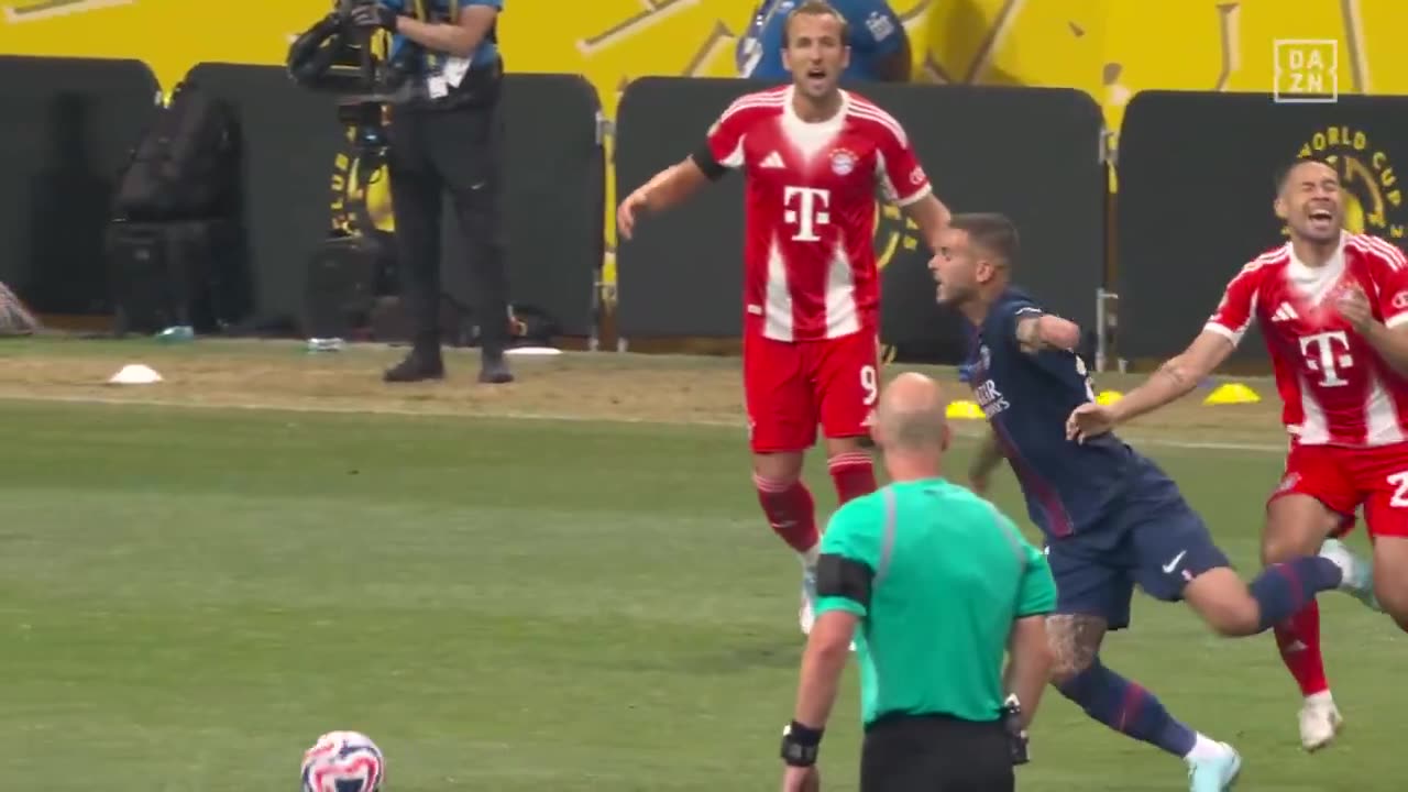Lucas Hernandez is sent off by referee Anthony Taylor