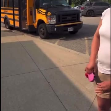 A male Toronto school bus driver showed up to work wearing a pink, schoolgirl outfit