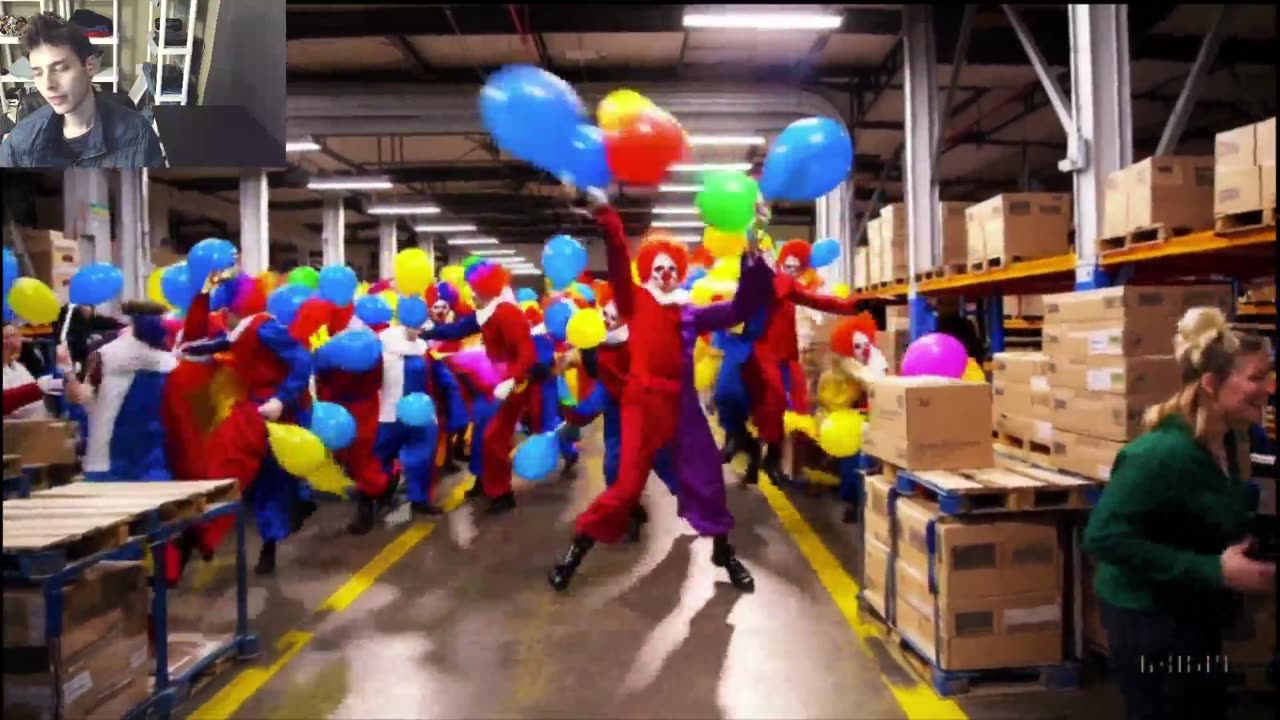 The Clowns Roam Around A Warehouse Fake Funny Parody Video With Live Commentary