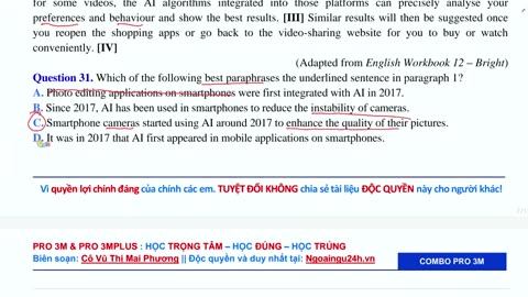 Phát triển đề thi minh họa THPT 2025 Đề số 01