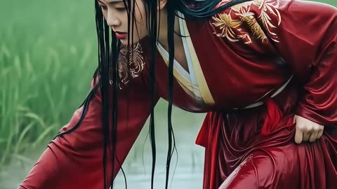 Hanfu Rain : Heavy Rain & Thunder Sounds on Window | ASMR for Sleep and Relaxation
