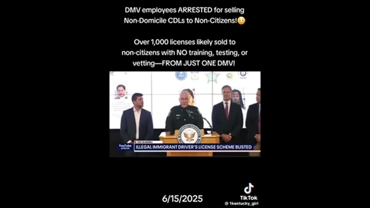 DMV giving CDLs to illegals bust ..