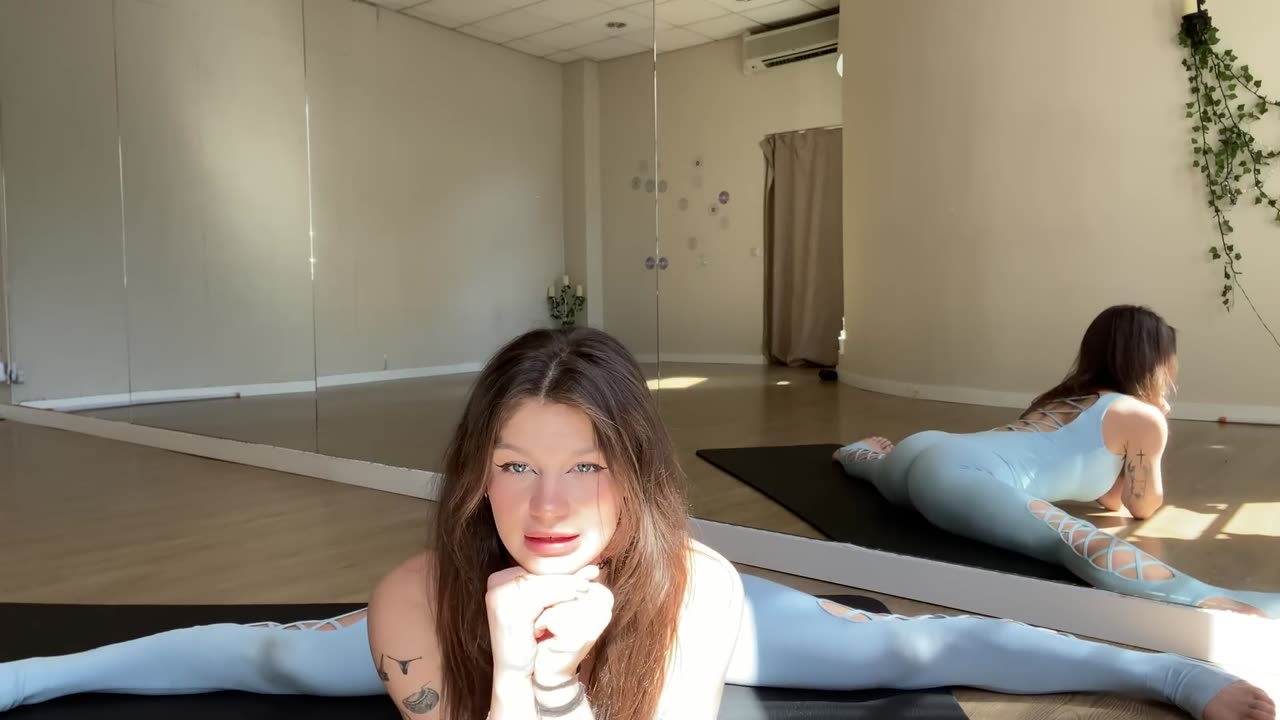 Hot middle split yoga
