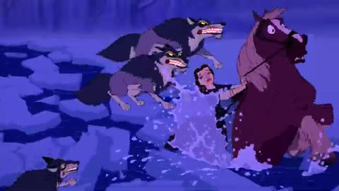 Beauty and the Beast(1991) - The Beast Makes Belle Escape But Then Rescues Her From The Wolves [UHD]
