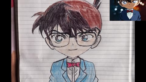 Drawing detective conan with a small body