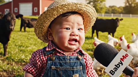 Baby working in farm house.#funnybaby funnyvideos #googleveo3 #aibaby