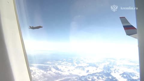 The Kremlin has published a video showing Putin’s plane being escorted by U.S. F-35 fighter jets