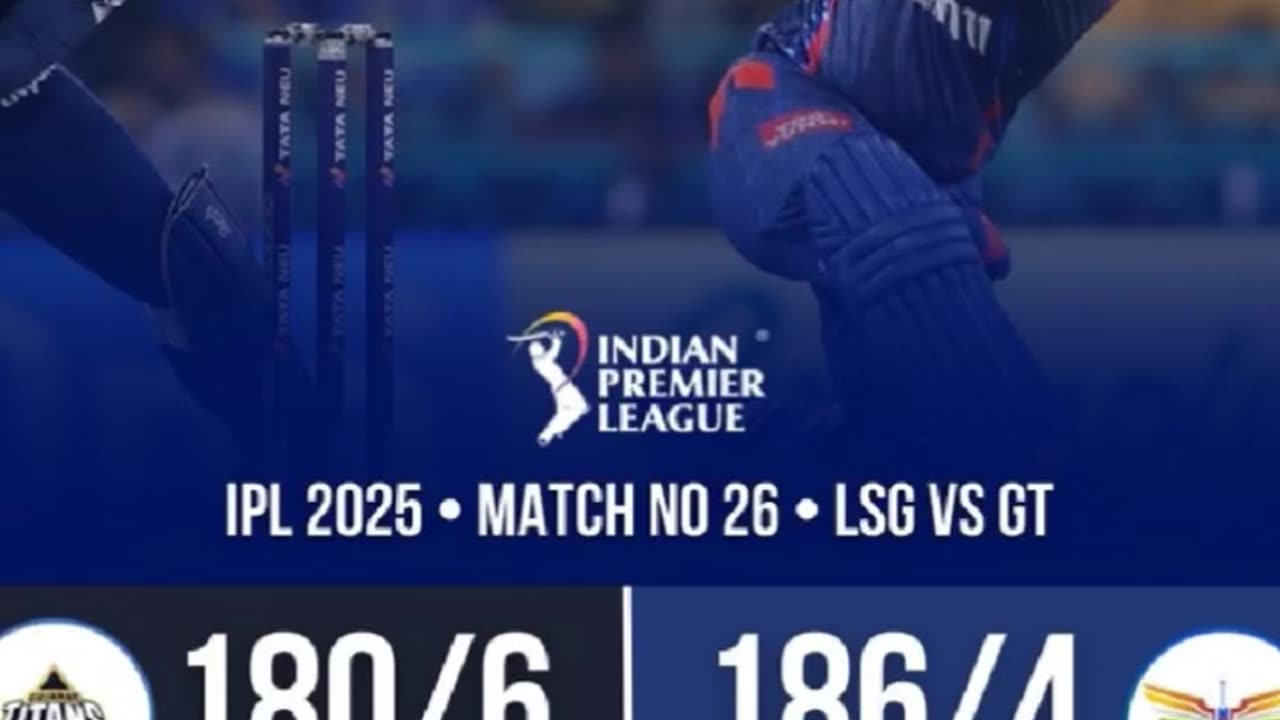 Lsg beat GT by 6 wickets in the 26th match of IPL 25
