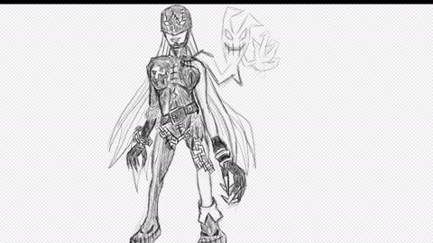 Erik Sketchbook: Ladydevimon (from Digimon Story Cyber Sleuth & Time Stranger)