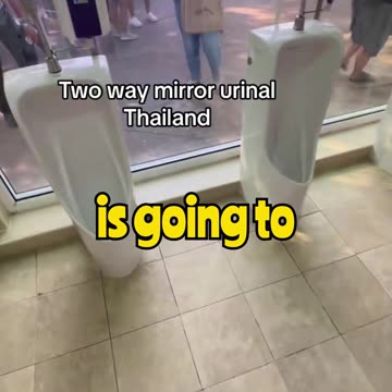 🚽 Thailand's 2-Way Mirror Urinal Has Everyone Shook 😳 #BathroomSurprise #OnlyInThailand