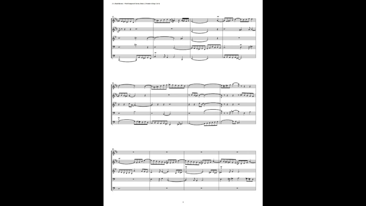 J.S. Bach - Well-Tempered Clavier: Part 1 - Prelude 04 (Brass Quintet)