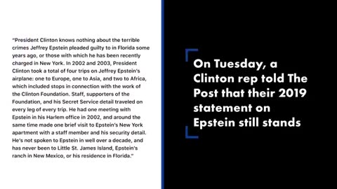 Clinton probed on his ties with pedophile Jeffrey Epstein