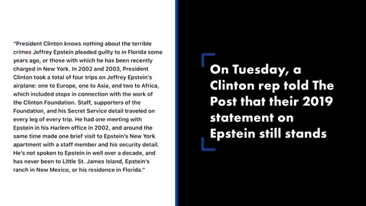 Clinton probed on his ties with pedophile Jeffrey Epstein