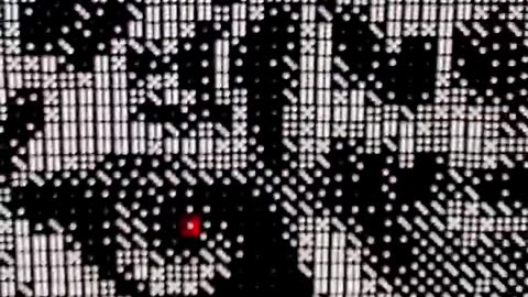 portrait of a Jaguar made using dice only.