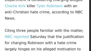 Report: DOJ May Charge Alleged Charlie Kirk Assassin w/ Anti-Christian Hate Crime