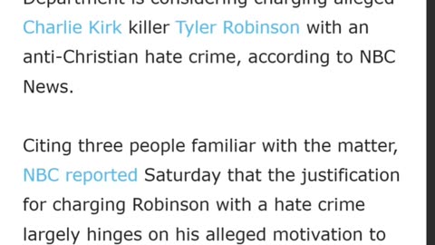 Report: DOJ May Charge Alleged Charlie Kirk Assassin w/ Anti-Christian Hate Crime