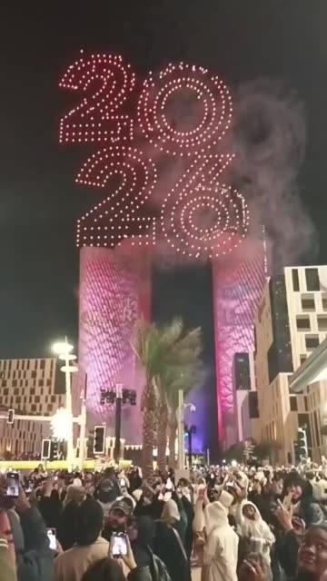 New year 🕛 celebrations in Qatar Doha LUSAIL TOWER city
