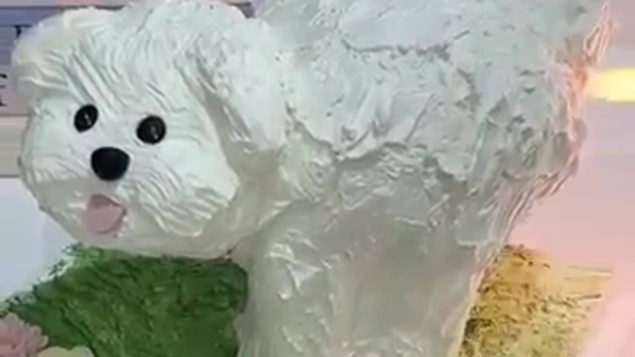 Doggie Cake makes it's own Frosting!