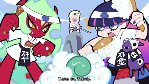 scanty and stocking vs dog | Panty & Stocking with Garterbelt 2nd Season