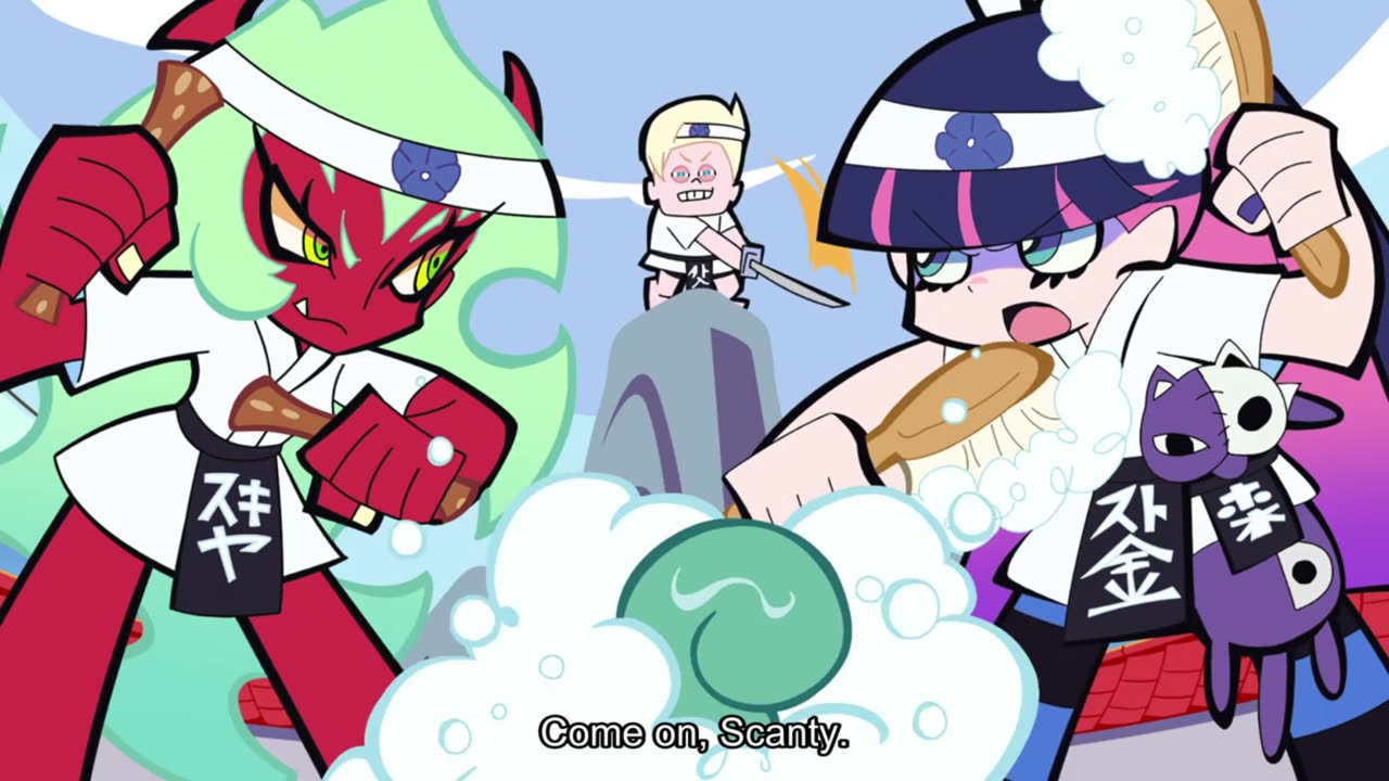 scanty and stocking vs dog | Panty & Stocking with Garterbelt 2nd Season