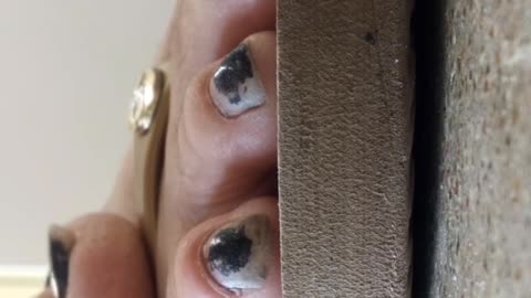 Candid blonde Latina close up feet