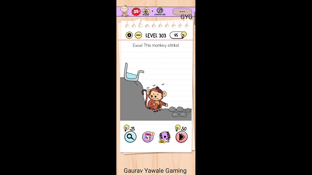 EWW! This monkey stinks ! Brain test level 303 !