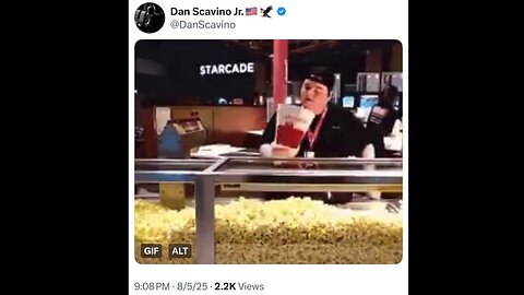Dan Scavino Popcorn post: Is that comm for, "Enjoy the Show?" 😊