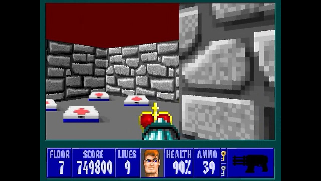 Wolfenstein 3D, DOS, 1992 - 100% Complete, Episode 4 Floor 7 (A Dark Secret)
